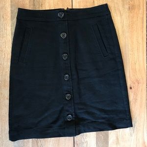 Ann Taylor Black Button Skirt